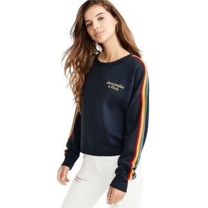 ABERCROMBIE - RAINBOW CROP SWEATSHIRT